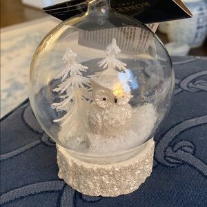 Robert Stanley Home Collection White Owl Glass light up globe NWT
